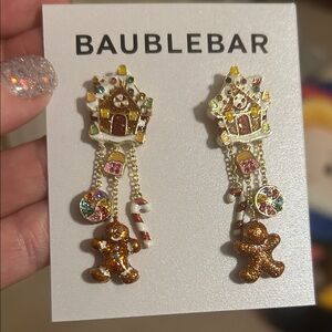 BaubleBar Holiday Gingerbread House Earrings
